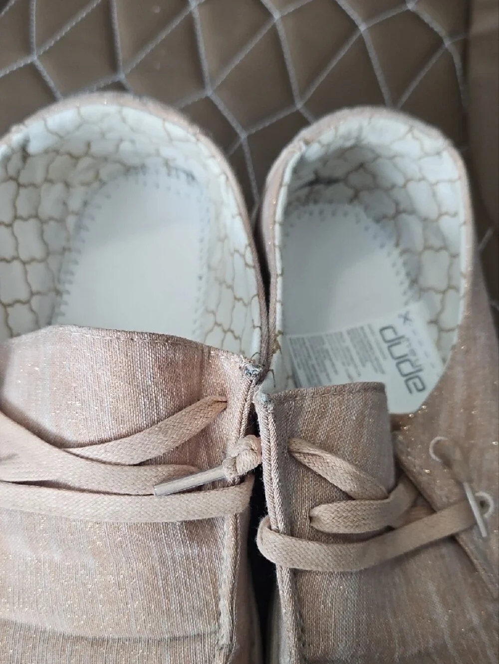 Hey Dude Sparkle Slip-On Shoes in Light Pink